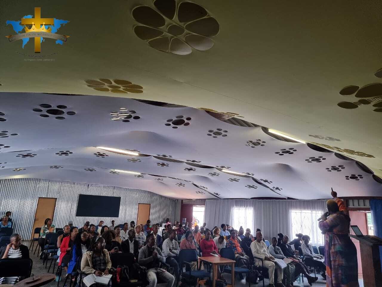 Church Interior with congregation during a service